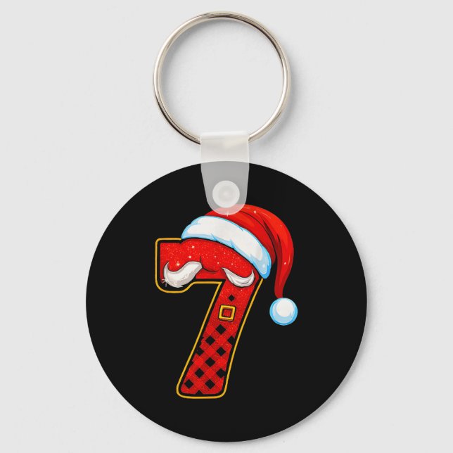 Number 7 Matching 67 Meme Christmas Pajamas Men Wo Key Ring (Front)