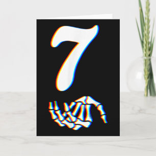 Number 7 Matching 67 Meme Skeleton Hand Halloween  Card