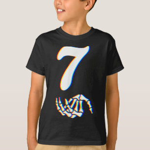 Number 7 Matching 67 Meme Skeleton Hand Halloween T-Shirt
