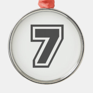 Number 7 metal tree decoration