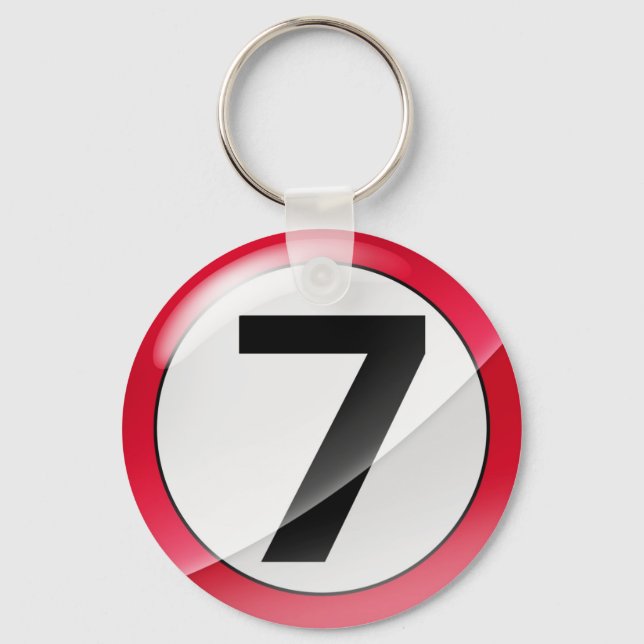 Number 7 red Key Chain (Front)