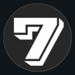 Number 7 Seven Vineta Numbers by Janz Black Classic Round Sticker<br><div class="desc">Artistic Numbers by Janz © 2008-2020 Jan Fitzgerald. All rights reserved. Graphic Design,  Artwork,  and Photography by Jan and Michael Fitzgerald.</div>