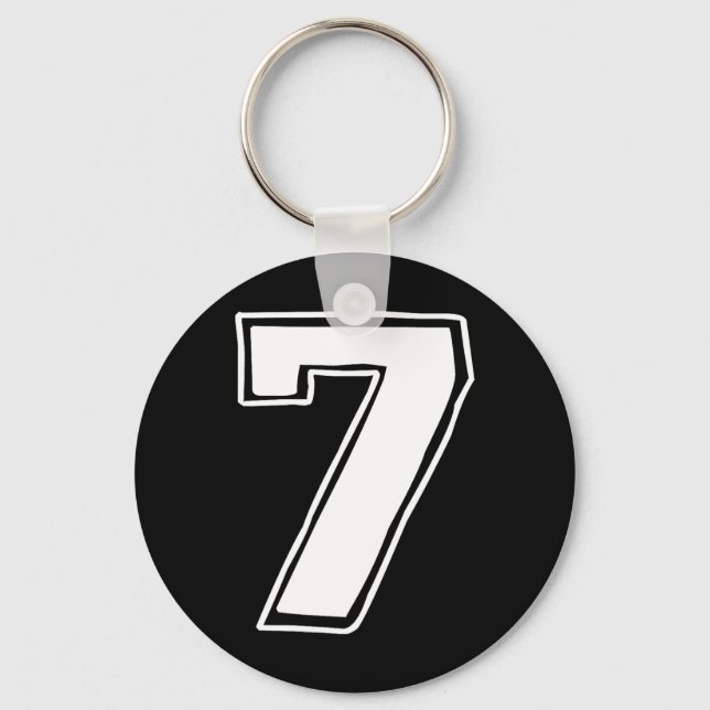 Number 7 Six Seven 6 7 Meme 67 Funny 7th Birthday  Key Ring (Front)