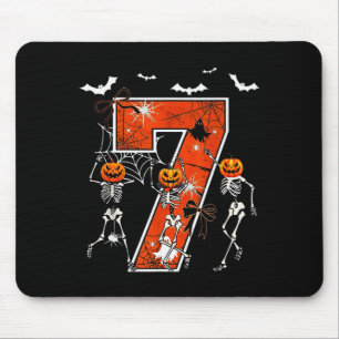 Number 7 Six Seven Meme 6 7 Halloween Dancing Skel Mouse Pad