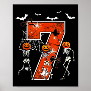 Number 7 Six Seven Meme 6 7 Halloween Dancing Skel Poster
