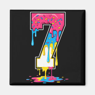 Number 7 Team Srts Ice Cream Drip Matching Varsity Magnet