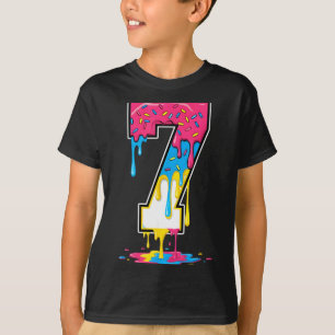 Number 7 Team Srts Ice Cream Drip Matching Varsity T-Shirt
