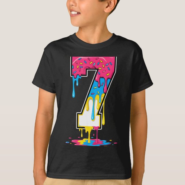 Number 7 Team Srts Ice Cream Drip Matching Varsity T-Shirt (Front)