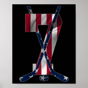 Number 7 Years Ice Hockey 7th Birthday Poster