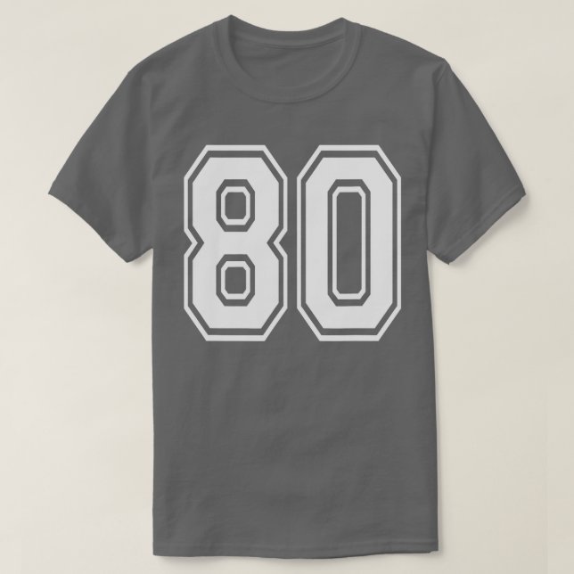 Number 80  Birthday Varsity Sports Team Jersey  T-Shirt (Design Front)