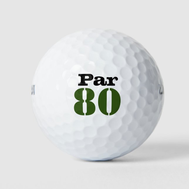 Number 80 par golf course for 80th birthday golfer balls (Front)