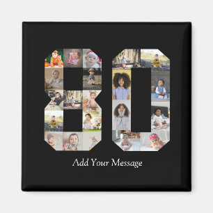 Number 80 Photo Collage Magnet