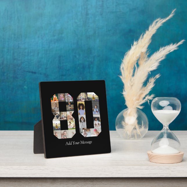 Number 80 Photo Collage Plaque (Insitu)
