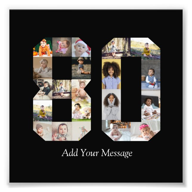 Number 80 Photo Collage Print (Front)