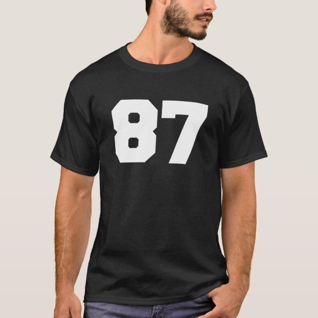 Number 87 Sports Jersey Player 87 Fan FRONT Print  T-Shirt (Front)