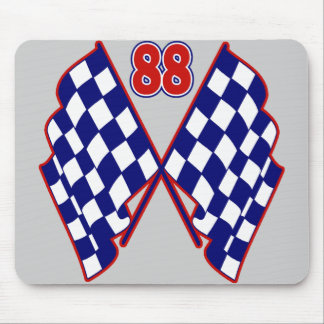 Number 88 and Chequered Flags Mouse Pad