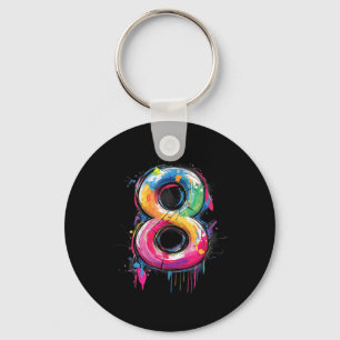 Number 8 8th Birthday Eight Year Old Boys Girls Gr Key Ring