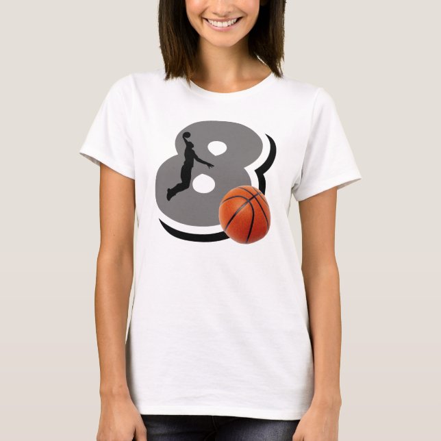 Number 8 Basketball Player T-Shirt (Front)