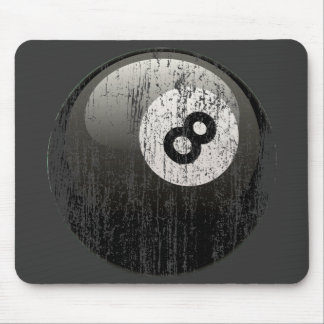 NUMBER 8 BILLIARDS BALL - ERODED AND AGED MOUSE PAD