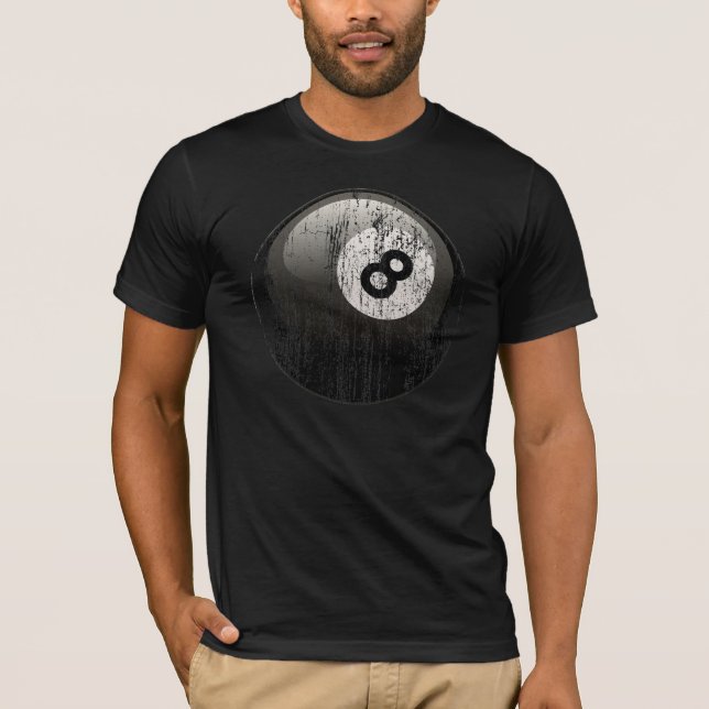 NUMBER 8 BILLIARDS BALL - ERODED AND AGED T-Shirt (Front)
