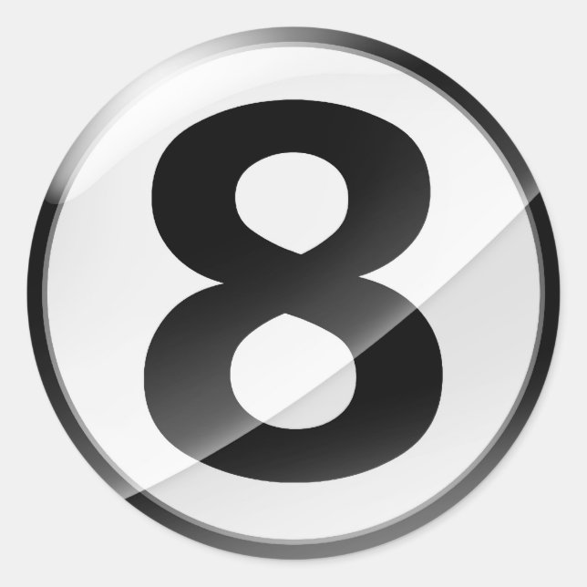 Number 8 Black sticker (Front)