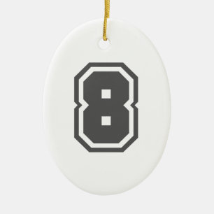 Number 8 ceramic tree decoration