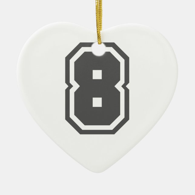 Number 8 ceramic tree decoration (Front)