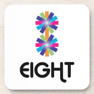 Number 8 creative design coaster