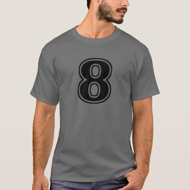 Number 8 Eight Front T-Shirt (Front)