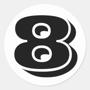 Number 8 Eight Vineta Numbers by Janz Classic Round Sticker