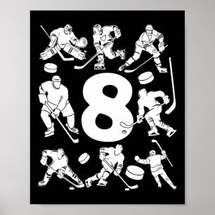 Number 8 Years Ice Hockey 8th Birthday (2) Poster