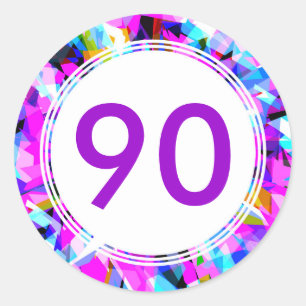 Number 90 - Round Sticker