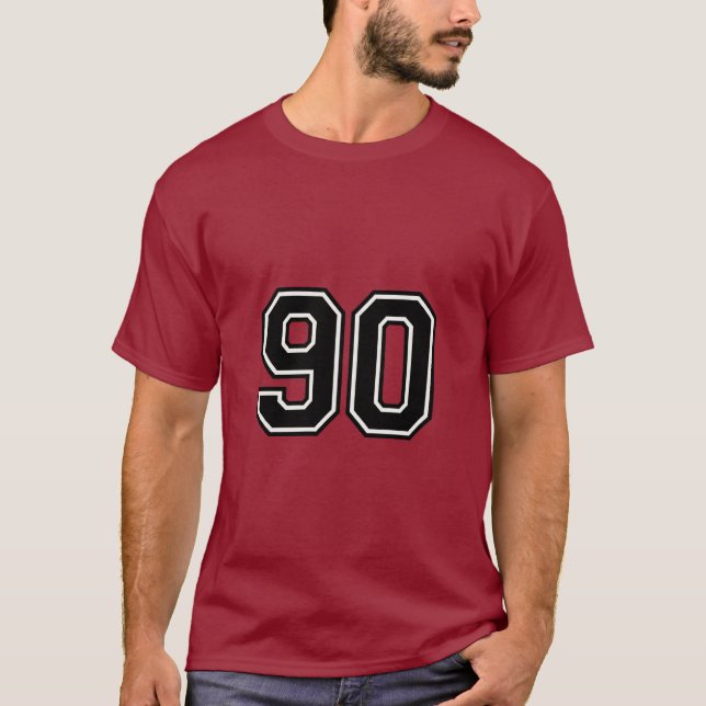 Number 90 Varsity Sports Jersey | 90th Birthday T-Shirt (Front)