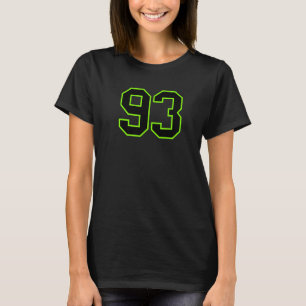 Number #93 Sports Jersey Green Black Favorite Luck T-Shirt