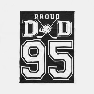 Number 95 Custom Proud Hockey Dad Personalized For Fleece Blanket
