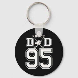 Number 95 Custom Proud Hockey Dad Personalized For Key Ring