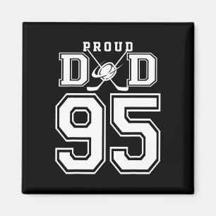 Number 95 Custom Proud Hockey Dad Personalized For Magnet