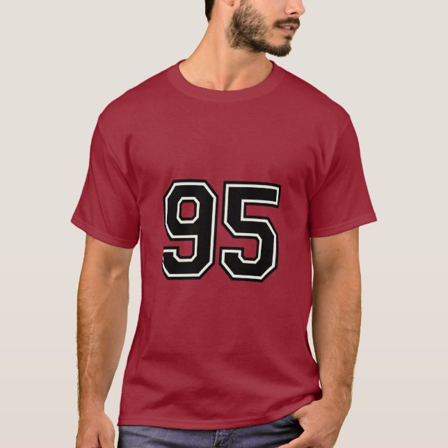 Number 95 Varsity Sports Jersey | 95th Birthday T-Shirt (Front)