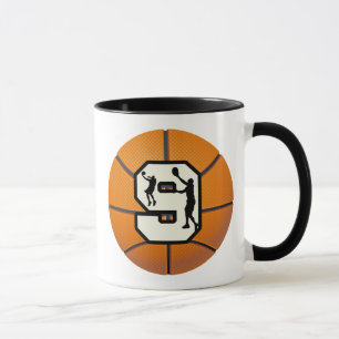 Number 9 Basketball and Player Mug