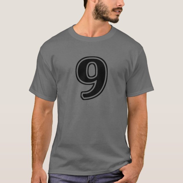 Number 9 Nine Front T-Shirt (Front)