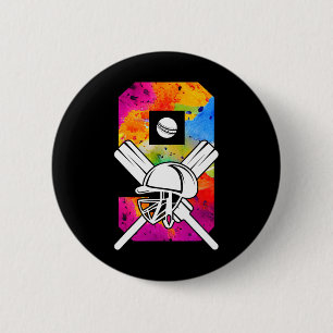 Number 9 Years Cricket 9th Birthday 1 6 Cm Round Badge