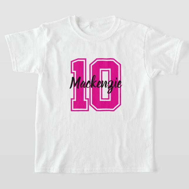 Number And Name Personalised  T-Shirt (Laydown)