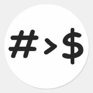 Number Classic Round Sticker