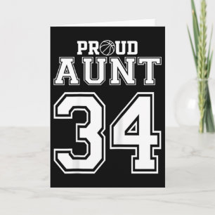 Number Custom Proud Basketball Aunt Personalize T Card