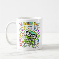 Number Day 2026 Cute Green Maths Calculator Mug