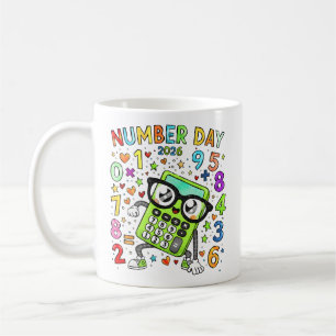 Number Day 2026 Cute Green Maths Calculator Mug