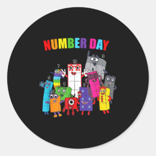 Number day colorful math numbers educational classic round sticker