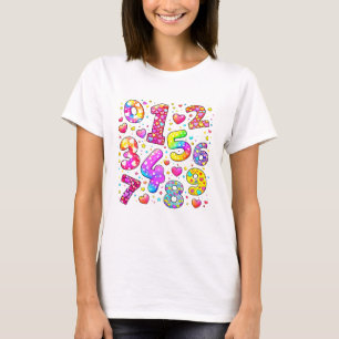 Number Day Cute Colorful Numbers T Shirt