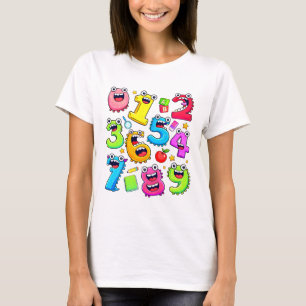 Number Day Funny Cartoon Numbers T Shirt