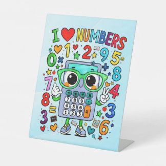 Number Day I Love Numbers Pedestal Sign for School